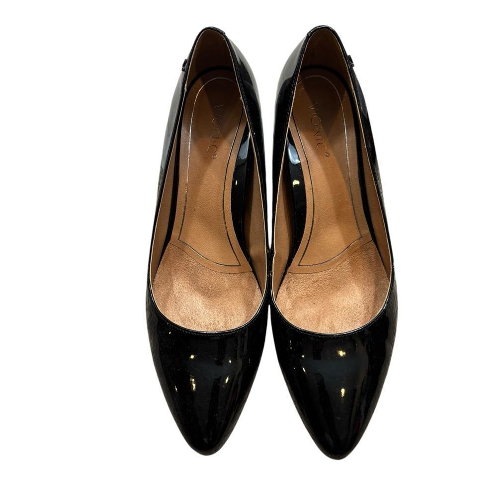 Ladies Vionic Madison Mia Heels in Black Patent Leather Size 8.5‎
